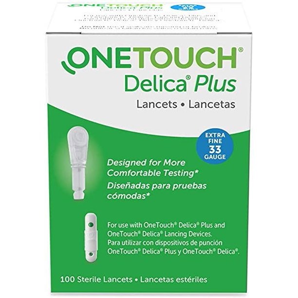 ONETOUCH DELICA LANCETS 100CT 33 GAUGE (Blue or Green)